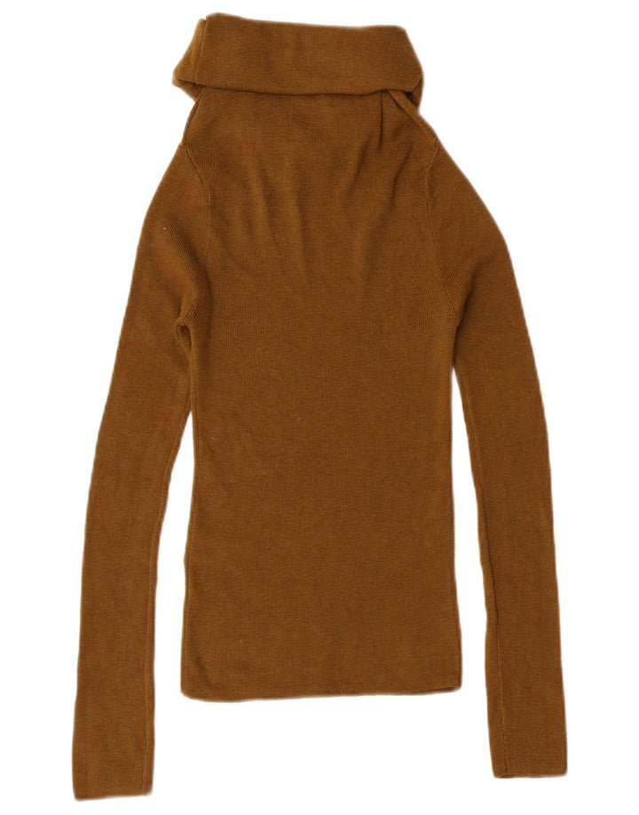 Damski sweter z golfem Zara, UK 4 XS, khaki, poliester