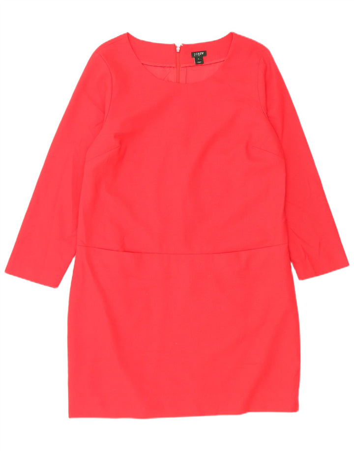 Damska sukienka typu shift J. Crew z rękawem 3/4 US 8, średnia czerwona wełna