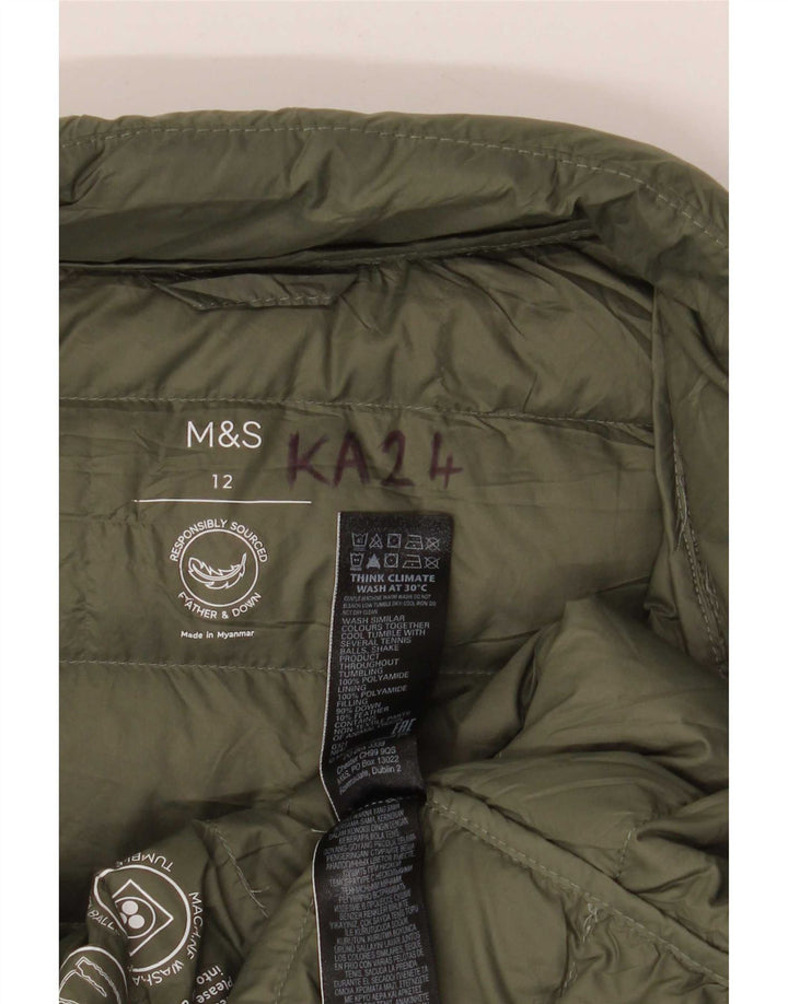 Damska kurtka ocieplana Marks & Spencer UK 12, średnio zielony poliamid