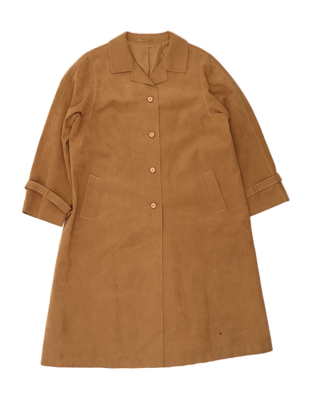 VINTAGE Womens Overcoat UK 20 2XL Brown Polyester Vintage Vintage and Second-Hand Vintage from Messina Hembry 