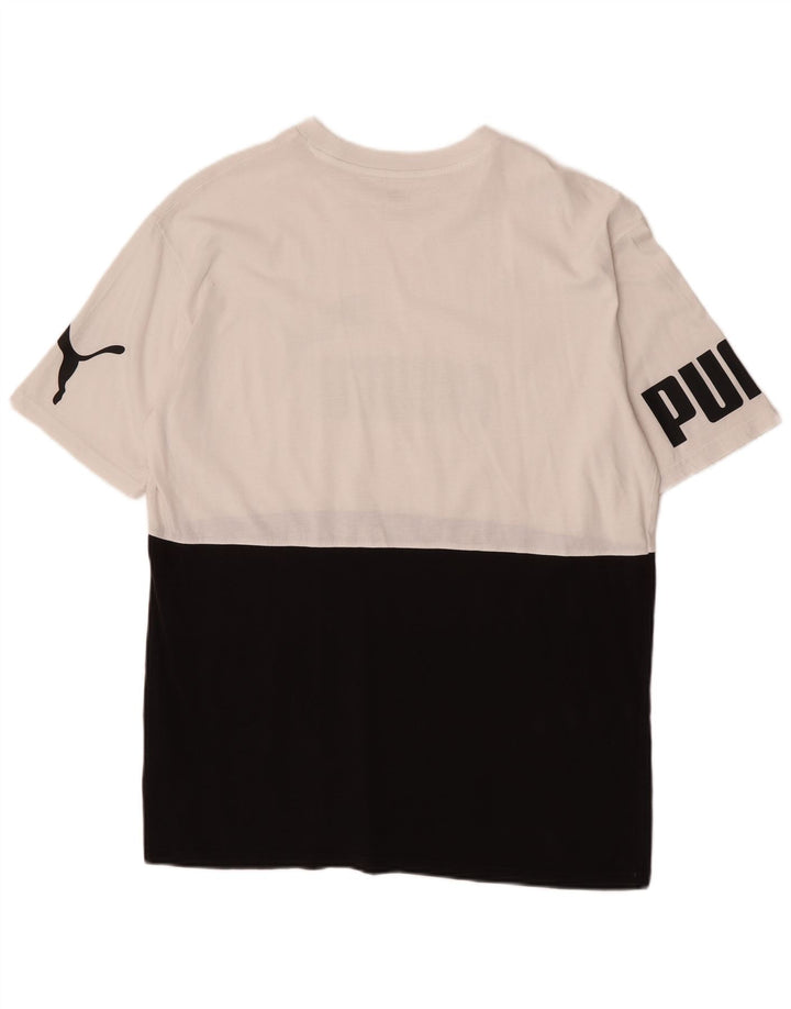 Męski T-shirt Puma z grafiką, bawełniany, średni czarny kolor