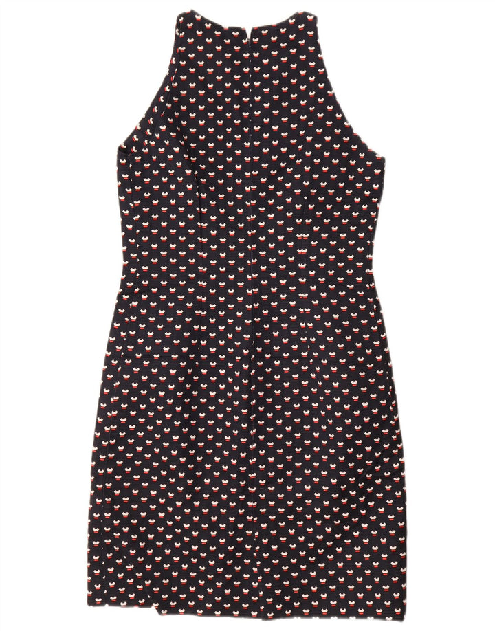 VINTAGE damski zestaw zapinany na 3 guziki i 2 części, UK 12, średni granatowy w cętki