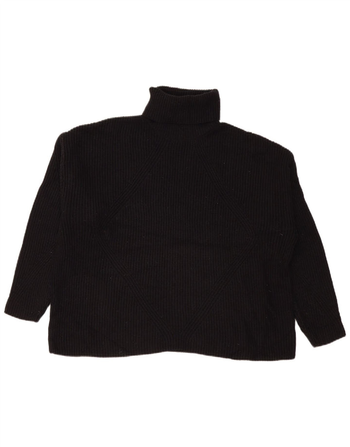 Marks & Spencer Damski sweter oversize z golfem, UK 16, duży, czarny