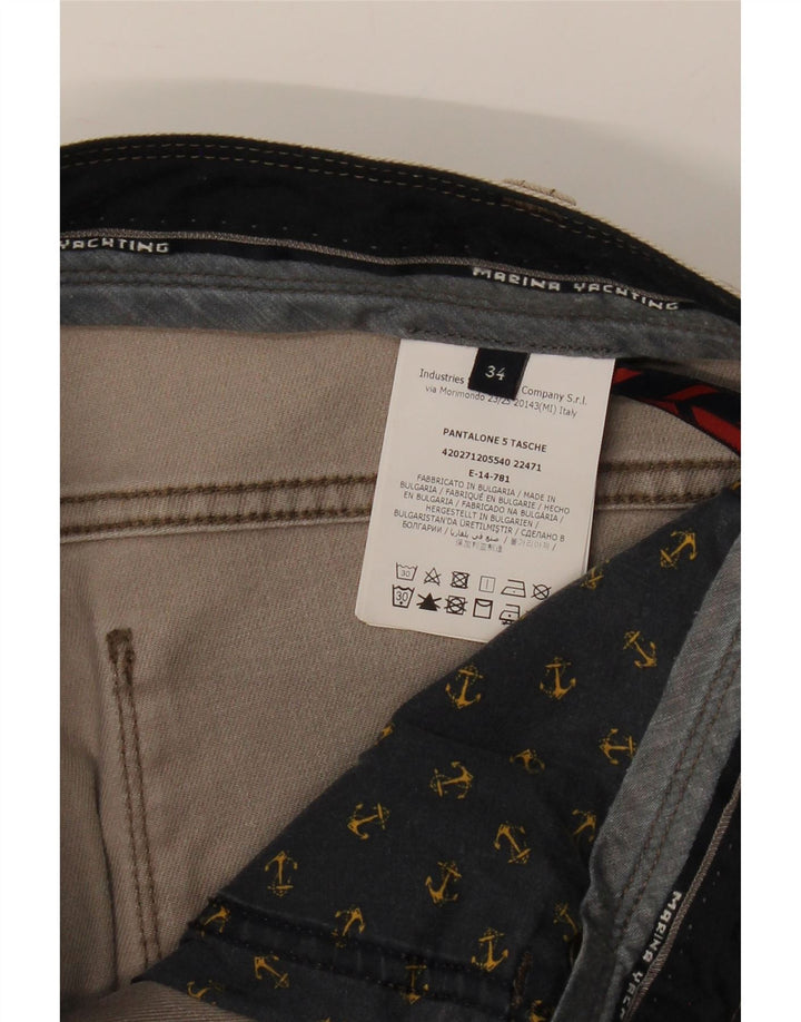 MARINA YACHTING Mens Capri Jeans W34 L26  Grey Cotton Vintage Marina Yachting and Second-Hand Marina Yachting from Messina Hembry 
