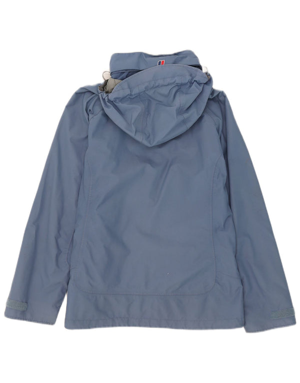 Damska kurtka przeciwdeszczowa z kapturem Berghaus UK 12, średni niebieski nylon
