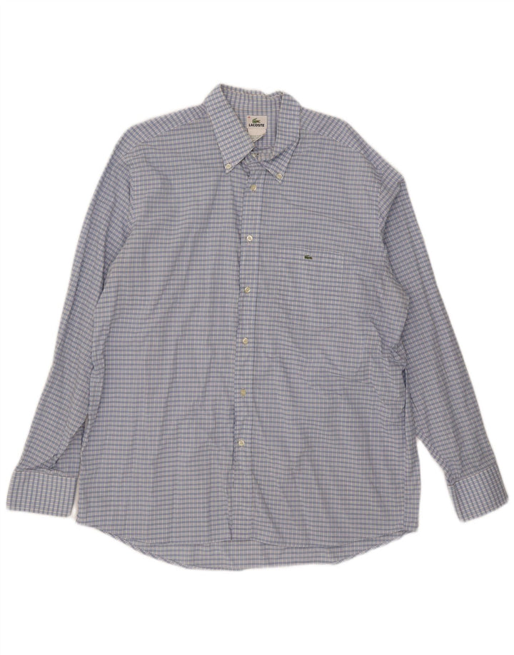 Koszula męska Lacoste, rozmiar 46, 2XL, niebieska bawełniana kratka