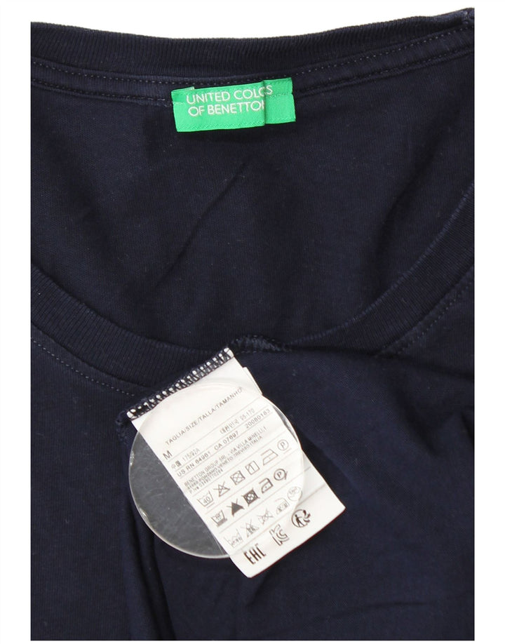 T-shirt męski Benetton Top, średni, granatowy, bawełniany