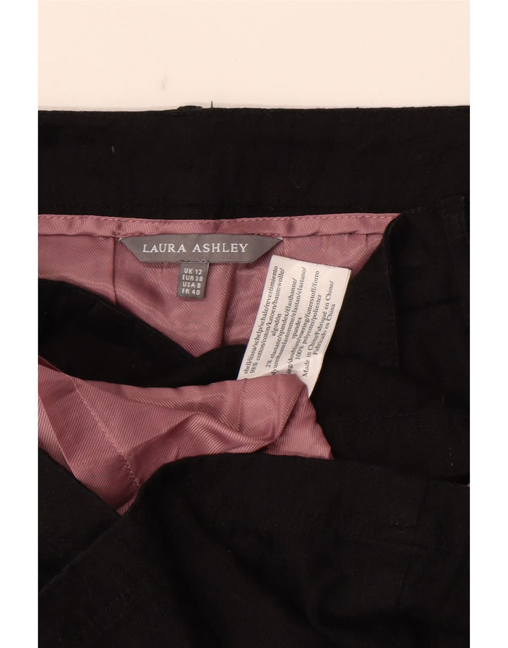 Prosta spódnica damska Laura Ashley UK 12 Medium W34 Czarna bawełna