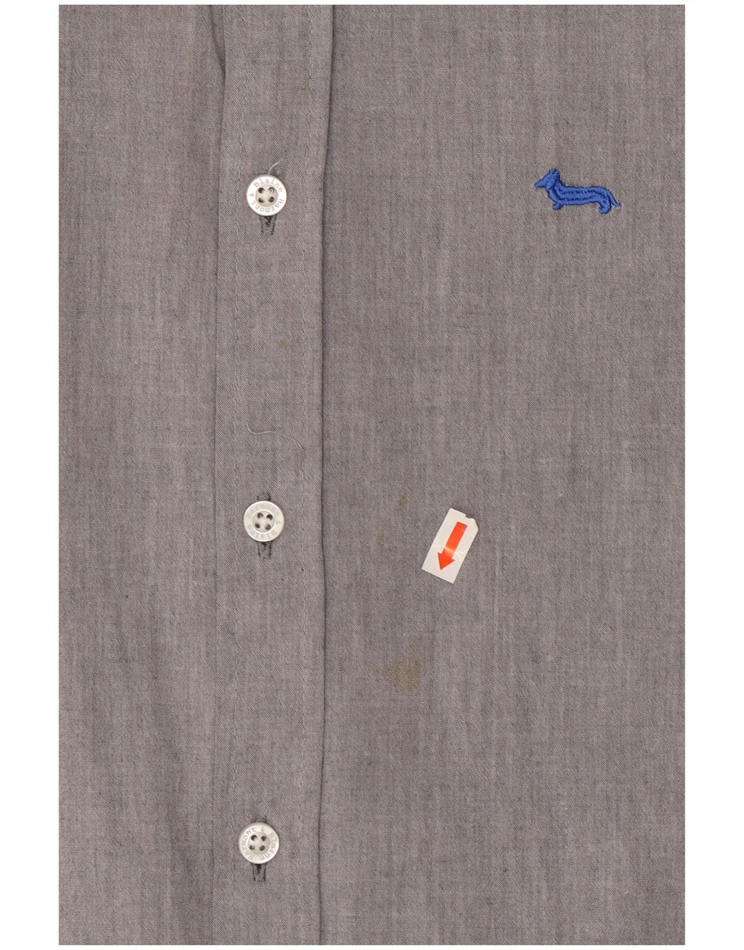 HARMONT & BLAINE Męska koszula slim fit, mała, szara, bawełniana