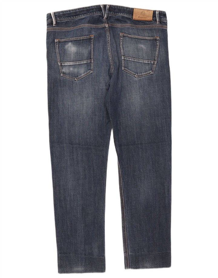 MASSIMO DUTTI Męskie jeansy slim EU 42 Large W34 L27 Niebieska bawełna
