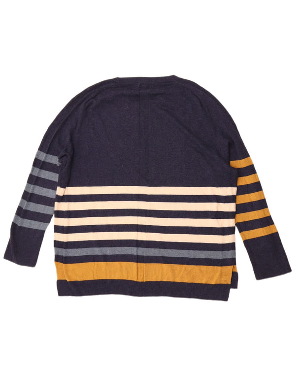 White Stuff Womens Boat Neck Jumper Sweater UK 20 2XL Navy Blue Striped