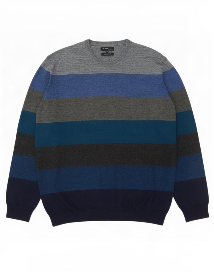 Marks & Spencer Męski sweter z okrągłym dekoltem i autografem, 2XL, wielokolorowy