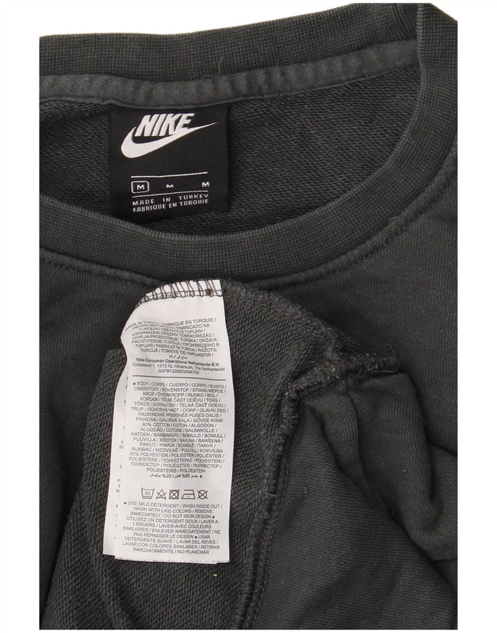 Męski sweter z grafiką NIKE, średnioszary, bawełniany