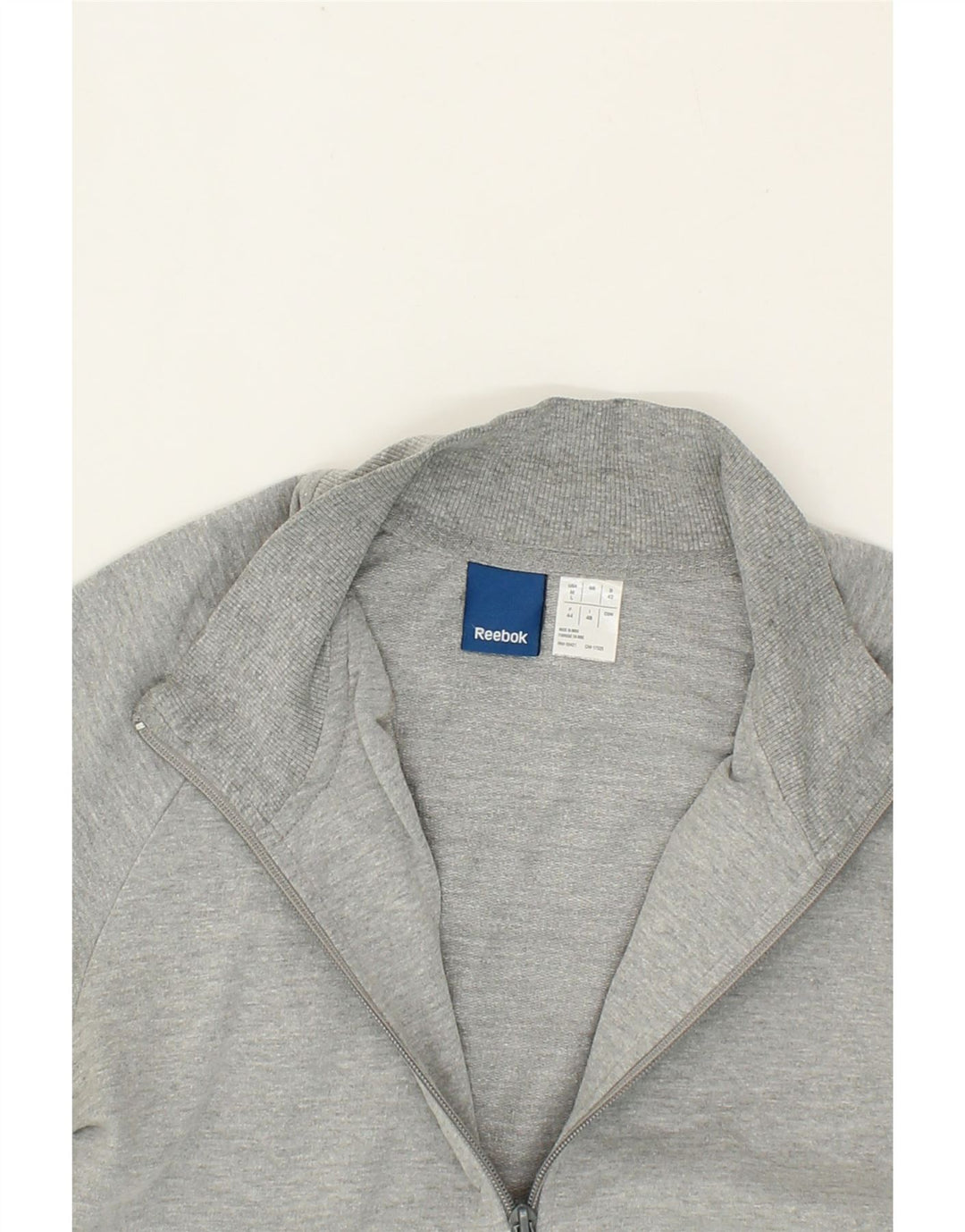 REEBOK Womens Tracksuit Top Jacket EU 44 XL Grey Cotton Vintage Reebok and Second-Hand Reebok from Messina Hembry 