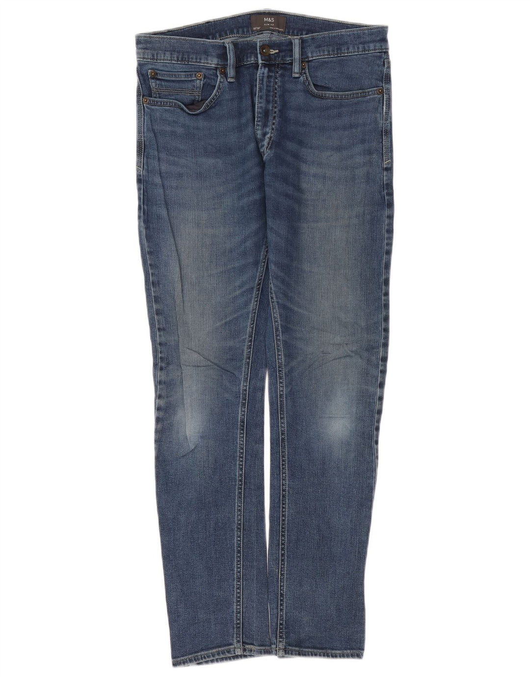 Marks & Spencer Męskie jeansy slim W32 L31 Niebieskie bawełniane