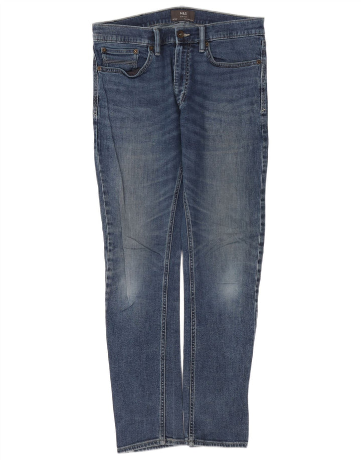 Marks & Spencer Męskie jeansy slim W32 L31 Niebieskie bawełniane