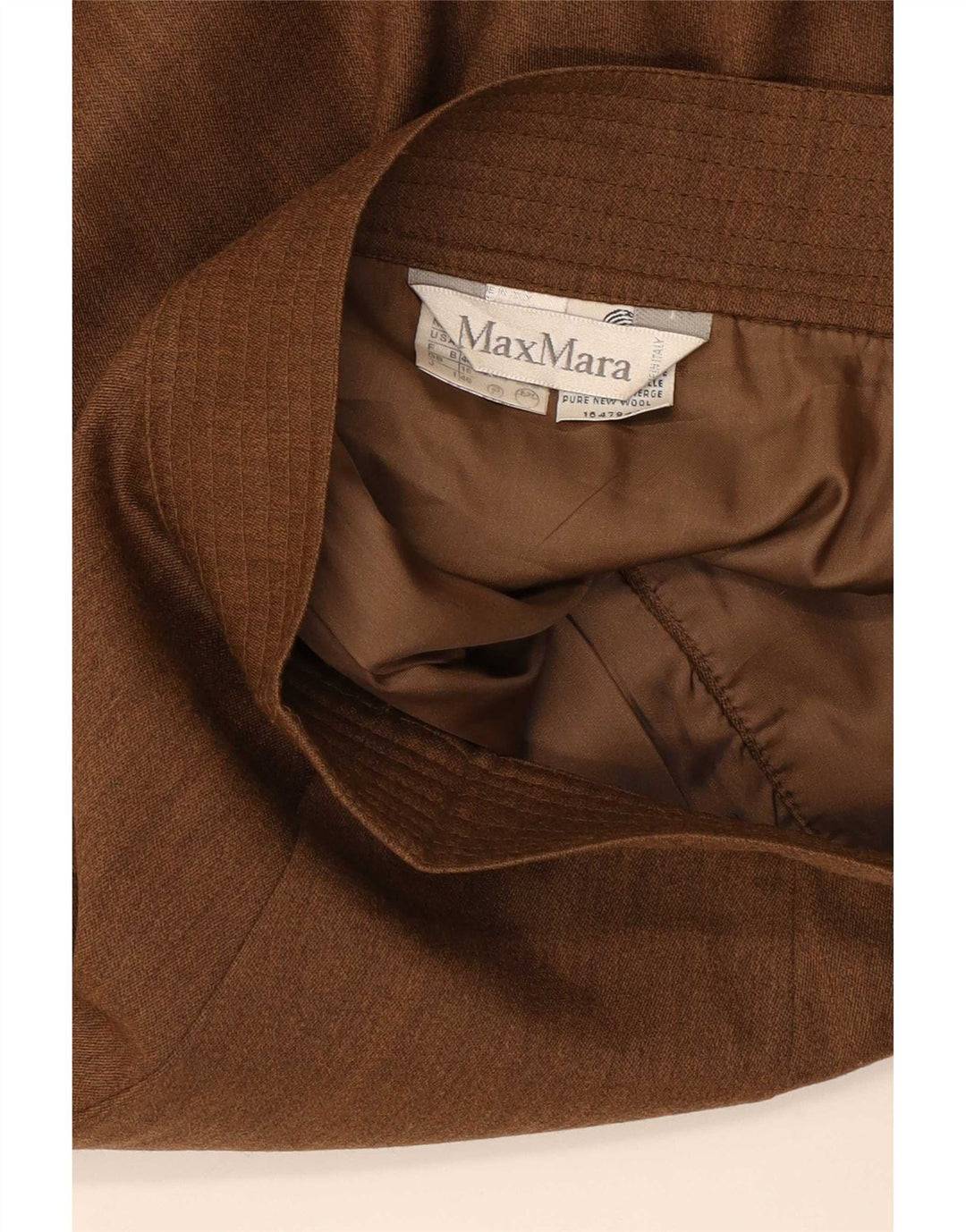 Spódnica ołówkowa Max Mara damska UK 16 duża W32 brązowa wełna