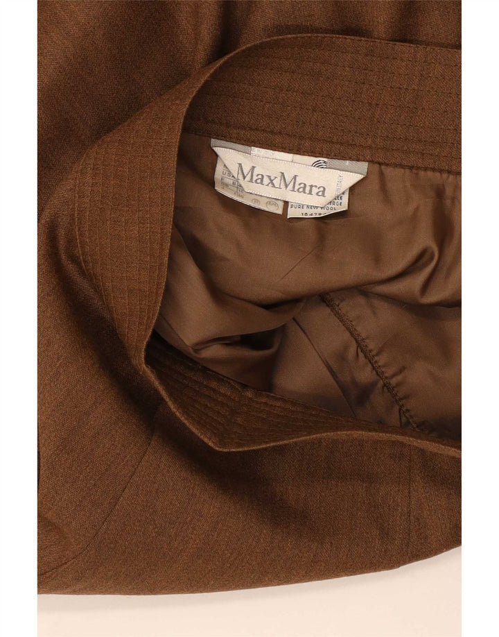 Spódnica ołówkowa Max Mara damska UK 16 duża W32 brązowa wełna