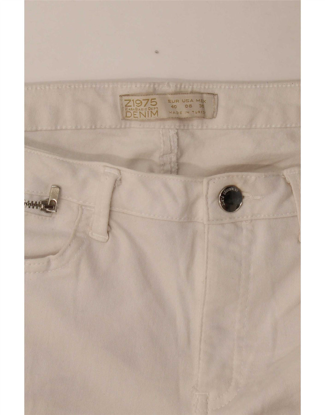 Damskie jeansy Skinny Zara EU 40 Medium W30 L28 Białe