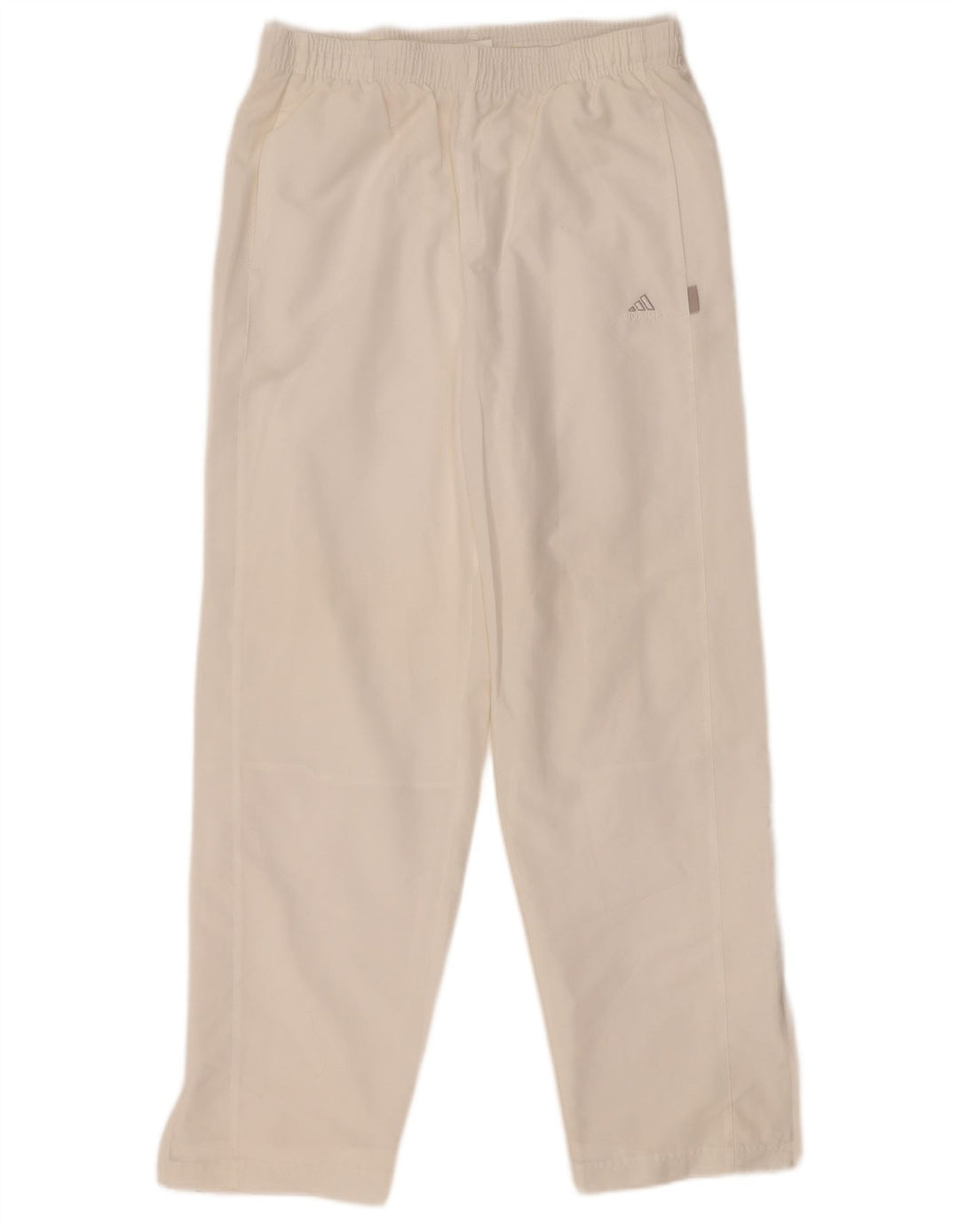 Damskie spodnie dresowe Adidas UK 14, duże, białe, poliestrowe