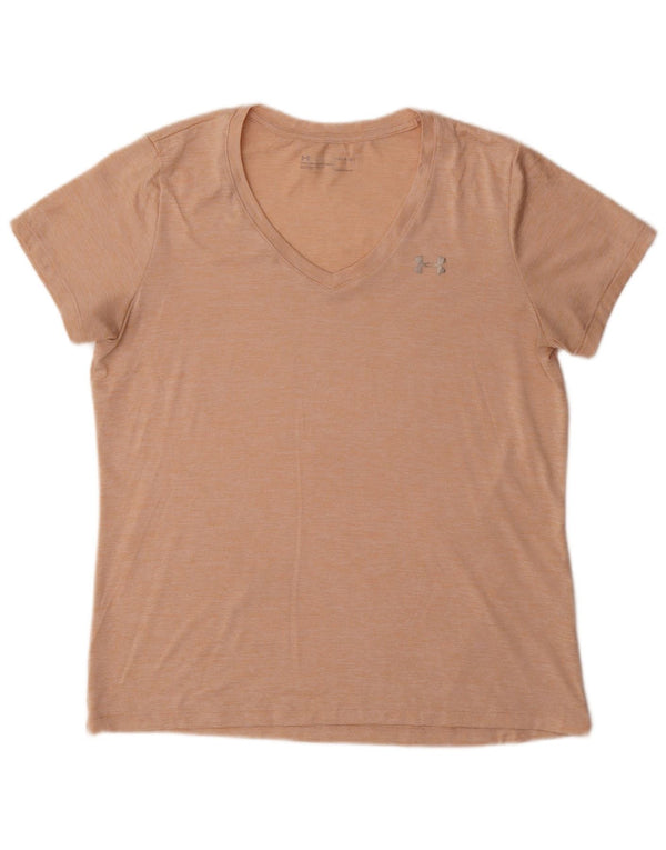 Damska koszulka t-shirt Under Armour Heat Gear, duża, różowa, nakrapiana