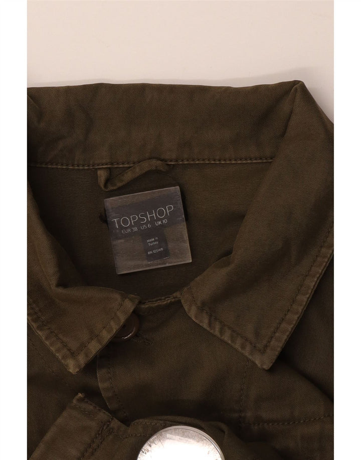 TOPSHOP Damska kurtka wojskowa oversize UK 10, mała, bawełniana khaki