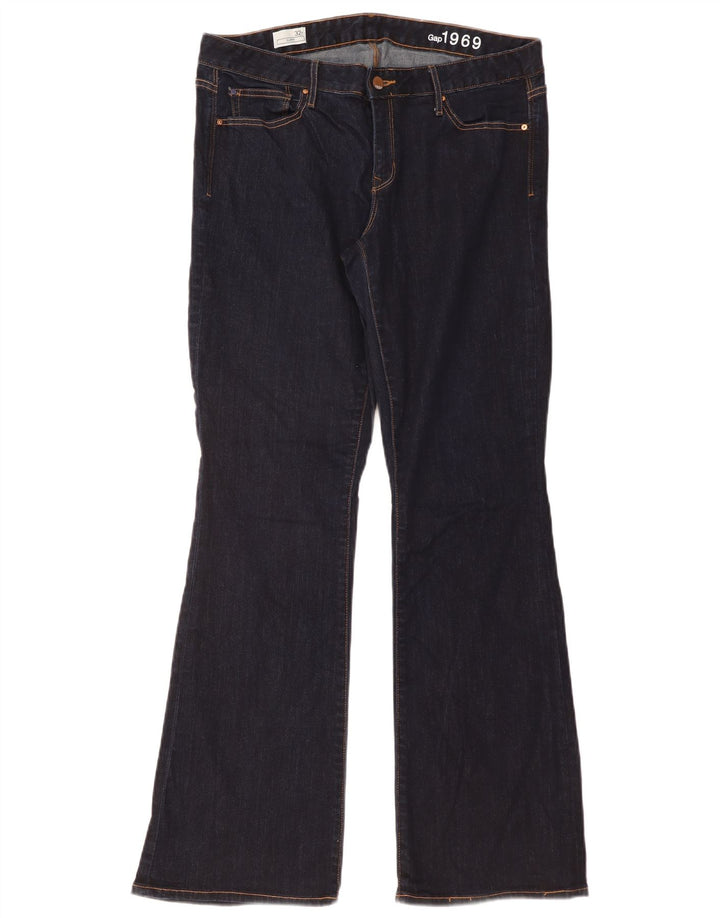 Damskie jeansy GAP Curvy Flared W32 L33 Granatowe, bawełniane