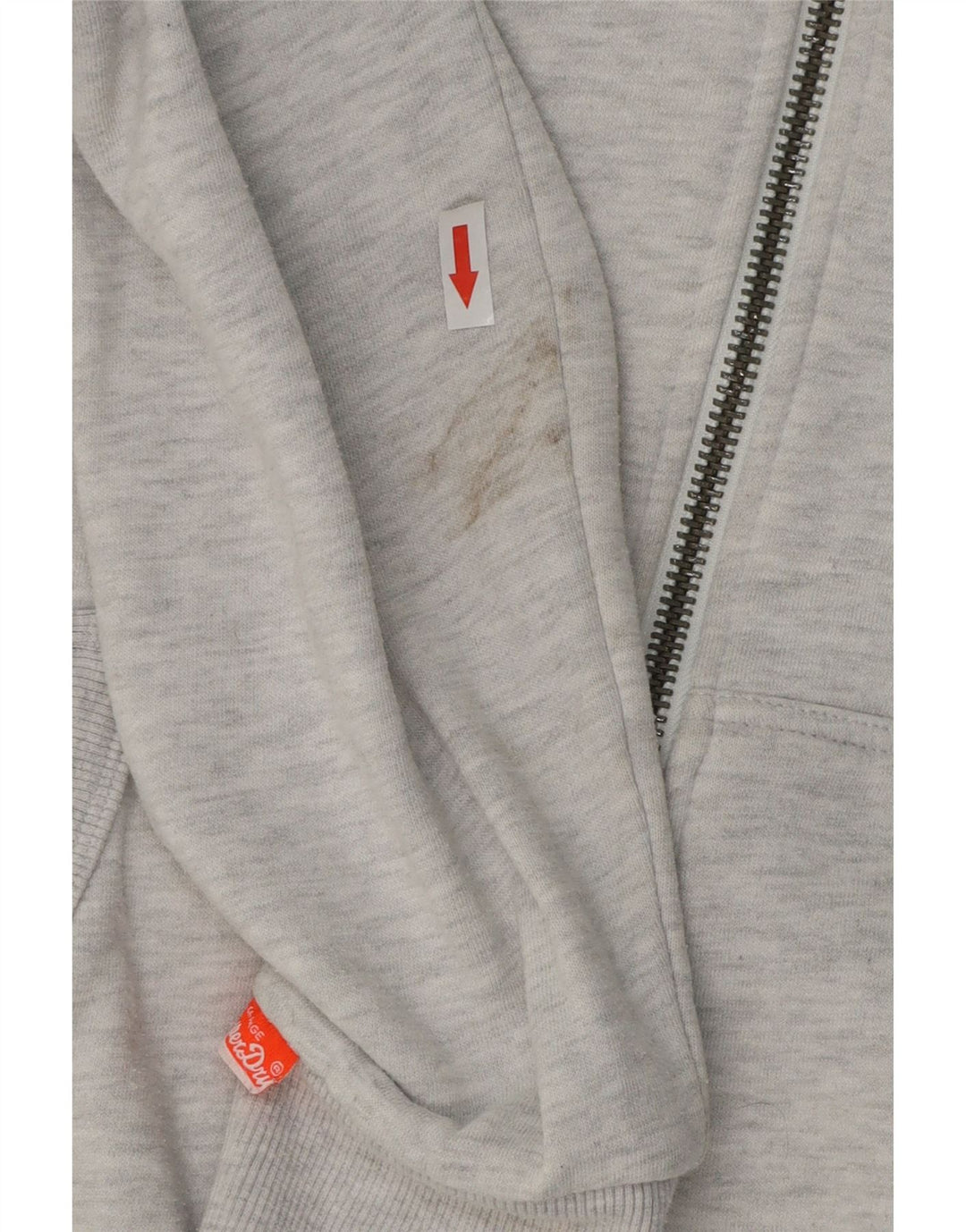 Męski sweter z kapturem i zamkiem Superdry, mały, szary, bawełniany