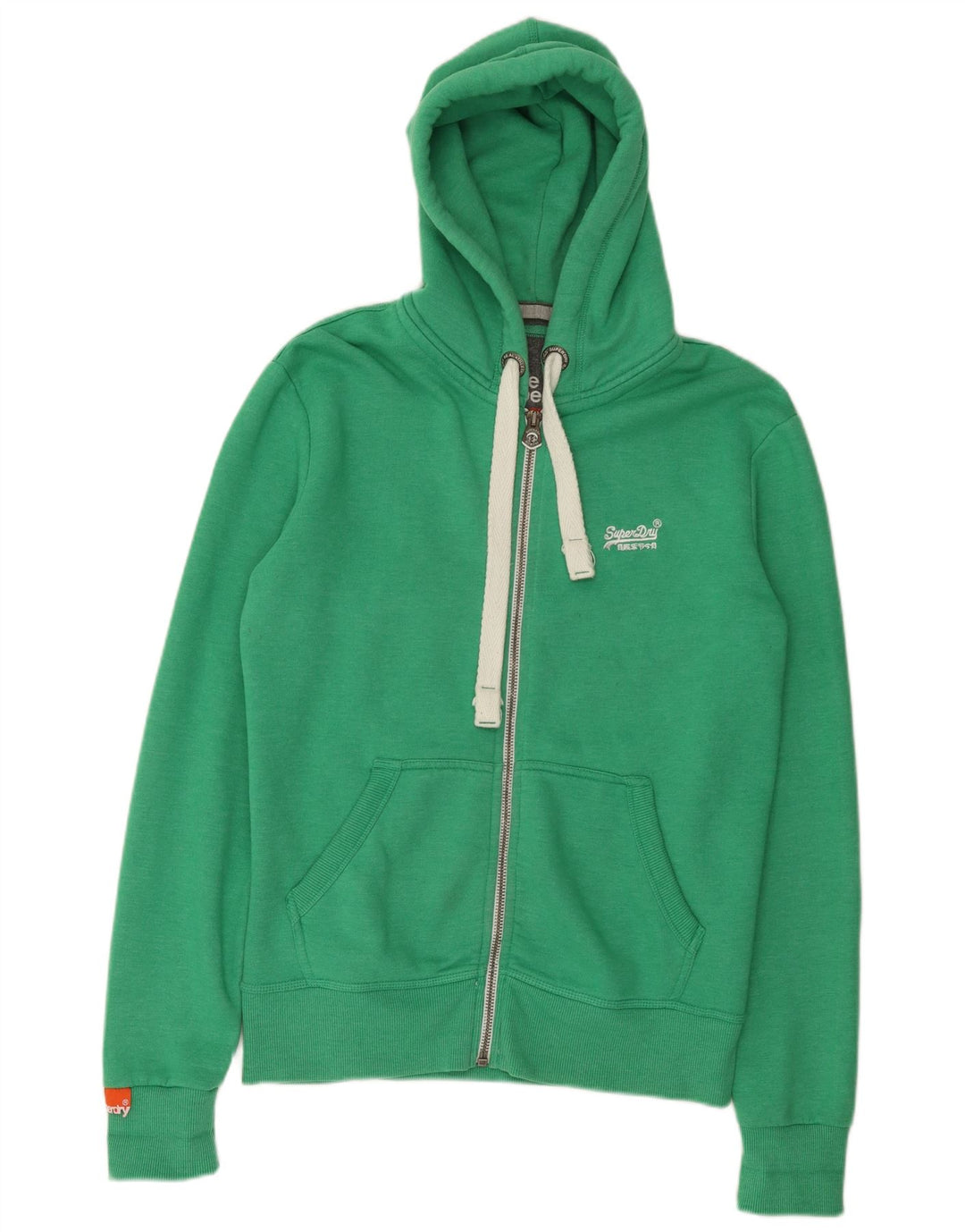 Męski sweter z kapturem i zamkiem Superdry, średniozielony, bawełniany