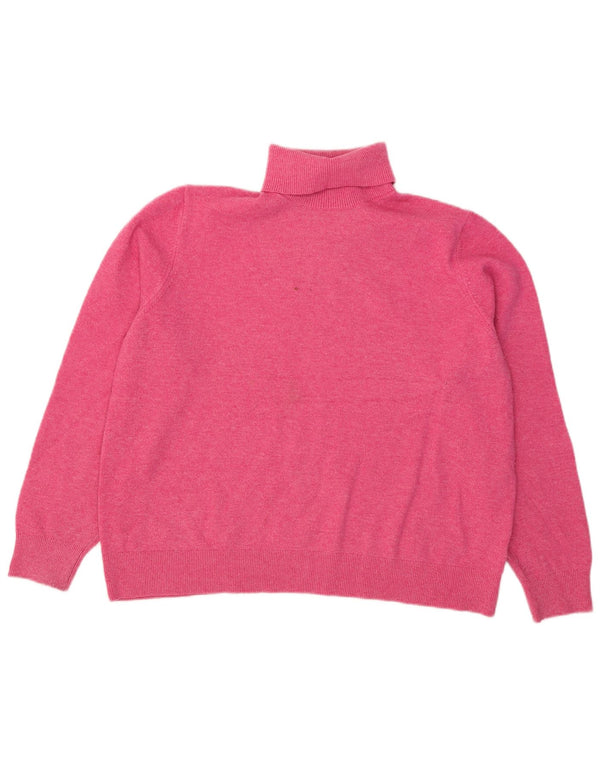 Marks & Spencer Damski sweter oversize z golfem, UK 16, duży, różowy