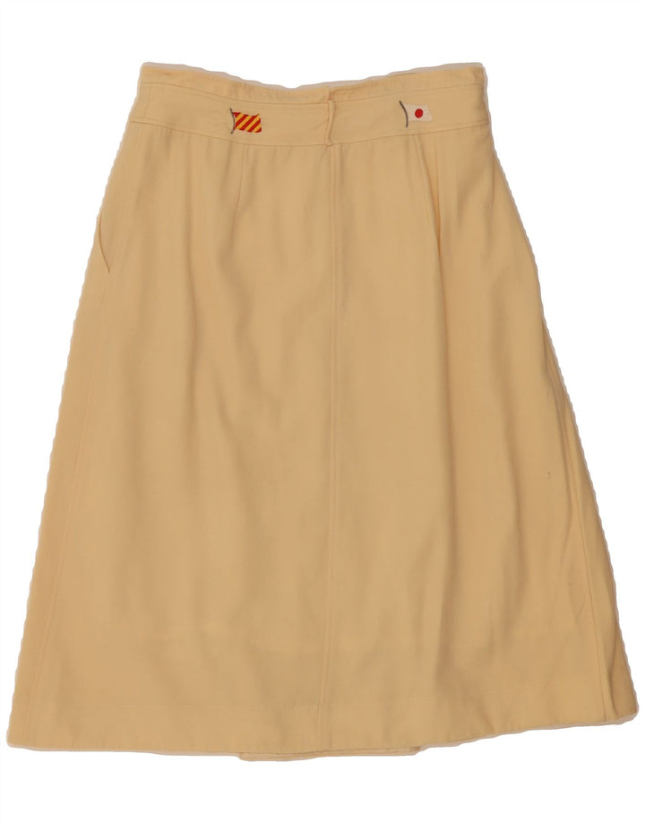 VINTAGE Womens A-Line Skirt W28 Medium Beige Vintage Vintage and Second-Hand Vintage from Messina Hembry 