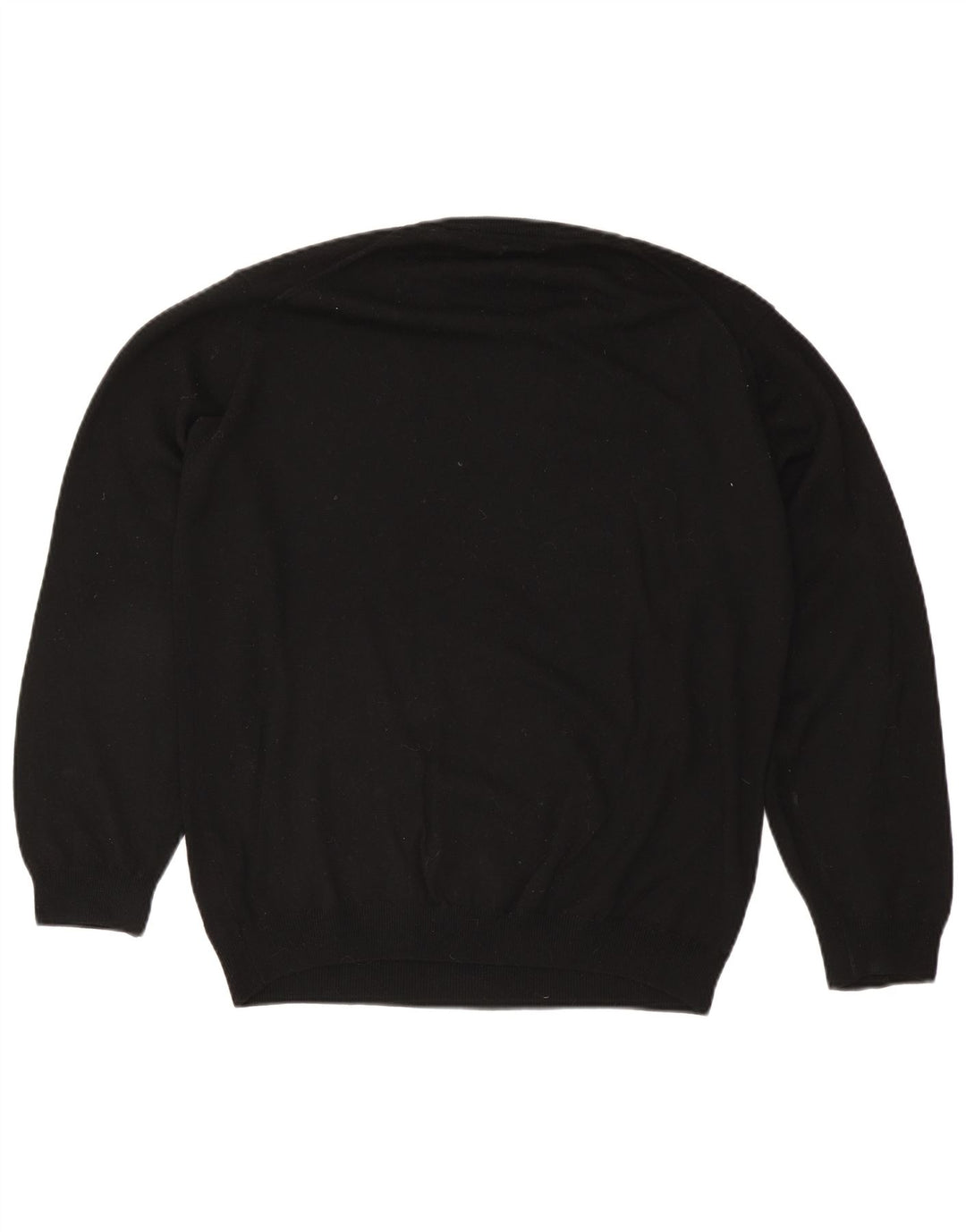 Marks & Spencer Męski sweter z okrągłym dekoltem, duży, czarny, wełniany