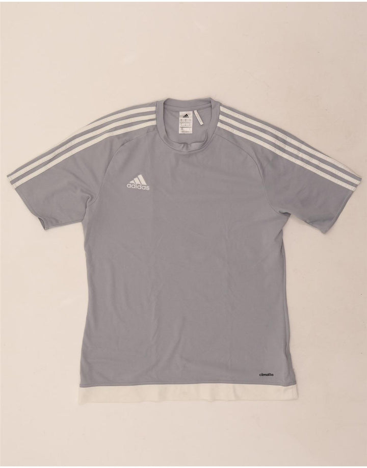 Adidas Męska koszulka Climalite Top z poliestru w kolorze średnioszarym