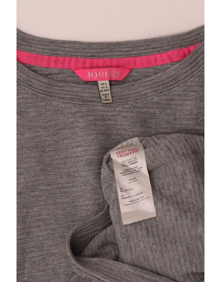 Damski top oversize Joules z długim rękawem, UK 6 XS, szara bawełna