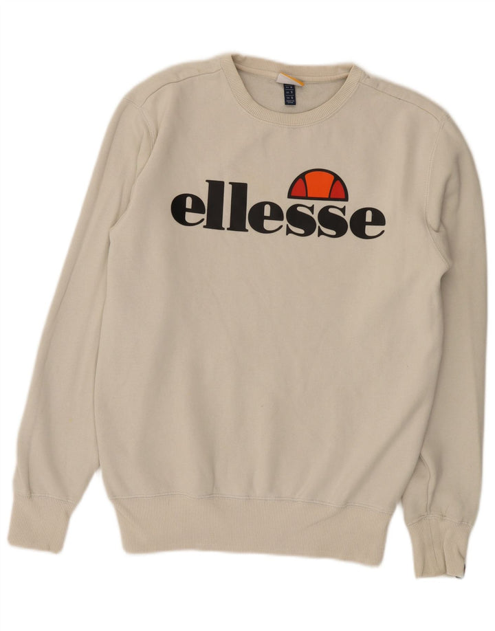 Męska bluza z grafiką Ellesse, mała, biała, bawełniana