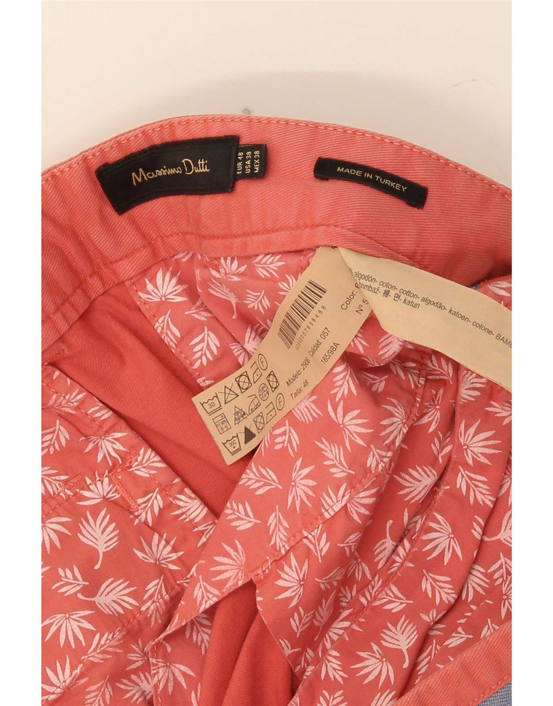 Męskie spodenki Chino Massimo Dutti IT 48 Medium W38 Czerwone bawełniane