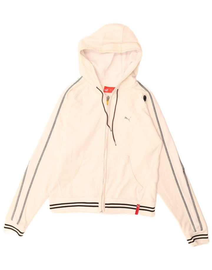 Damska bluza z kapturem Puma, zapinana na zamek, UK 12, średnia biel