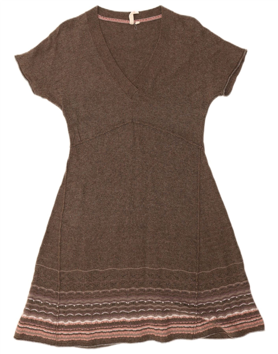 WHITE STUFF Womens A-Line Dress UK 12 Medium Brown Striped