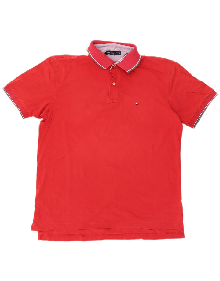 Męska koszulka polo Tommy Hilfiger, duża, czerwona, bawełniana