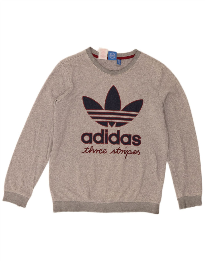 Bluza chłopięca Adidas Three Stripes 13-14 lat Szara nakrapiana