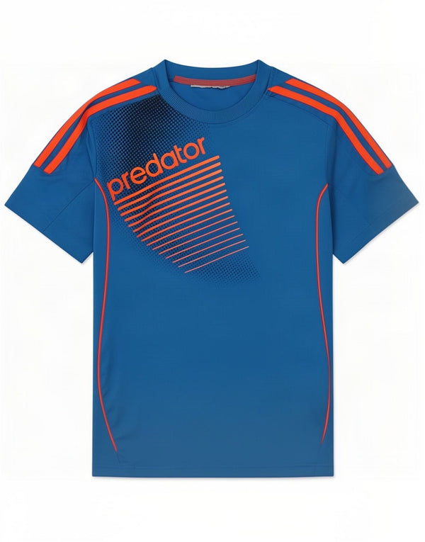 Chłopięcy T-shirt Adidas z grafiką, 11-12 lat, niebieski poliester
