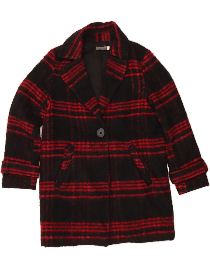 MINT VELVET Womens Oversized Overcoat UK 10 Small  Red Check Polyester Vintage MINT VELVET and Second-Hand MINT VELVET from Messina Hembry 