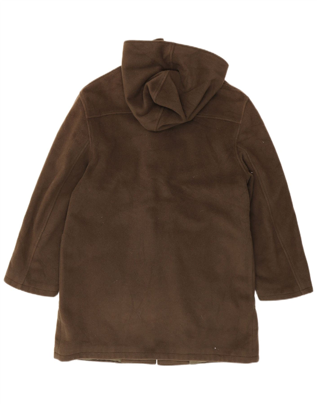Damski płaszcz z kapturem w stylu vintage IT 46, duża dziewicza wełna khaki