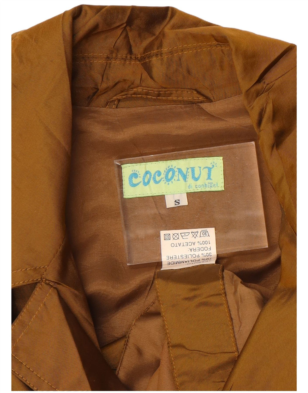 Conbipel damski oversize trencz UK 10 mały brązowy poliamid