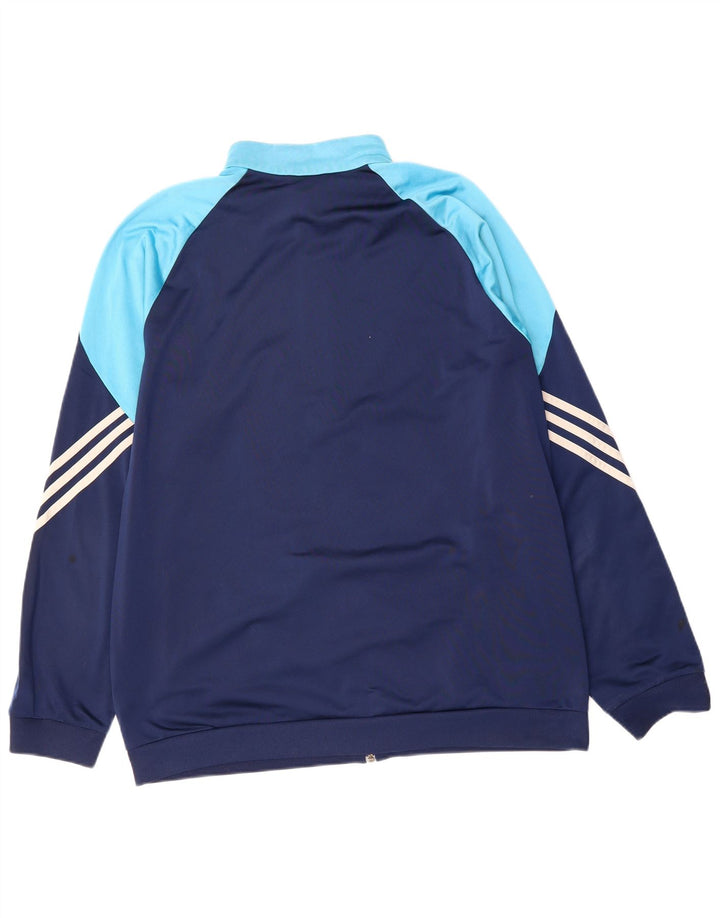 ADIDAS Mens Tracksuit Top Jacket XL Navy Blue Colourblock Polyester