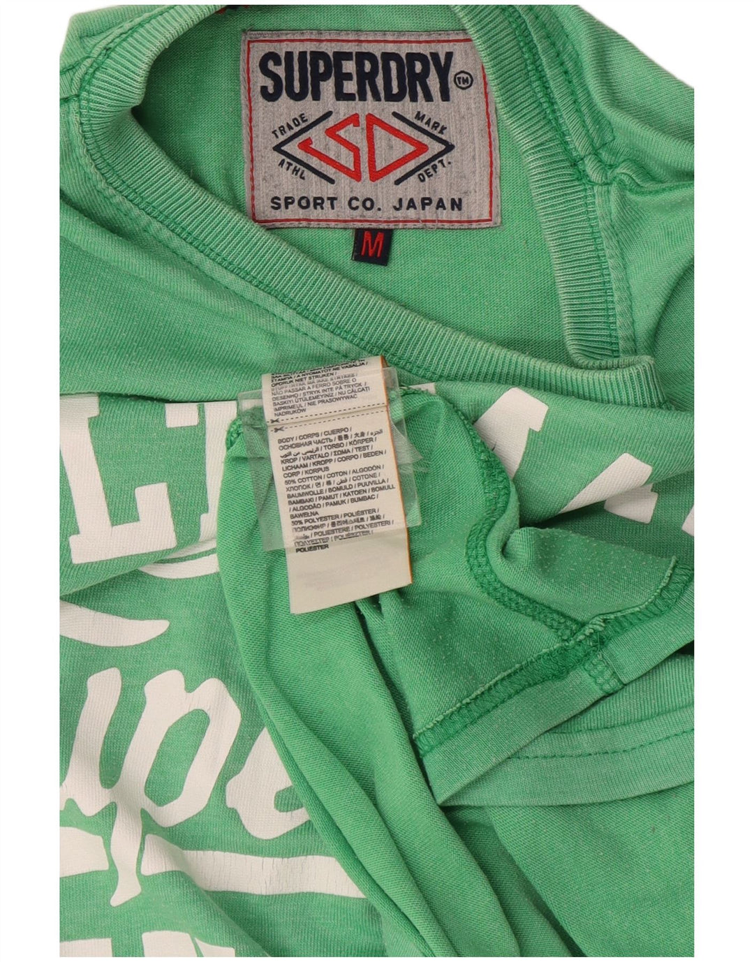 Męski T-shirt z grafiką Superdry, bawełniany, średnio zielony