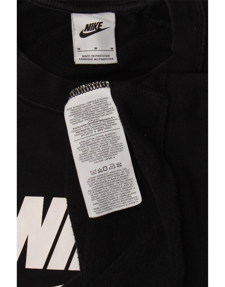 NIKE Womens Graphic Sweatshirt Jumper UK 14 Medium Black Cotton Vintage Nike and Second-Hand Nike from Messina Hembry 