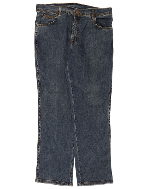 Męskie jeansy Wrangler Texas Stretch Straight W36 L30 Niebieskie bawełniane