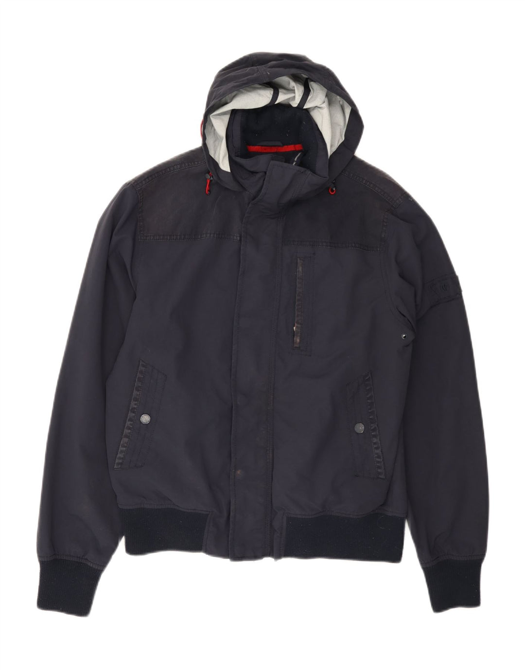 Męska kurtka bomberka z kapturem Fat Face UK 36, mała, granatowa, z poliestru