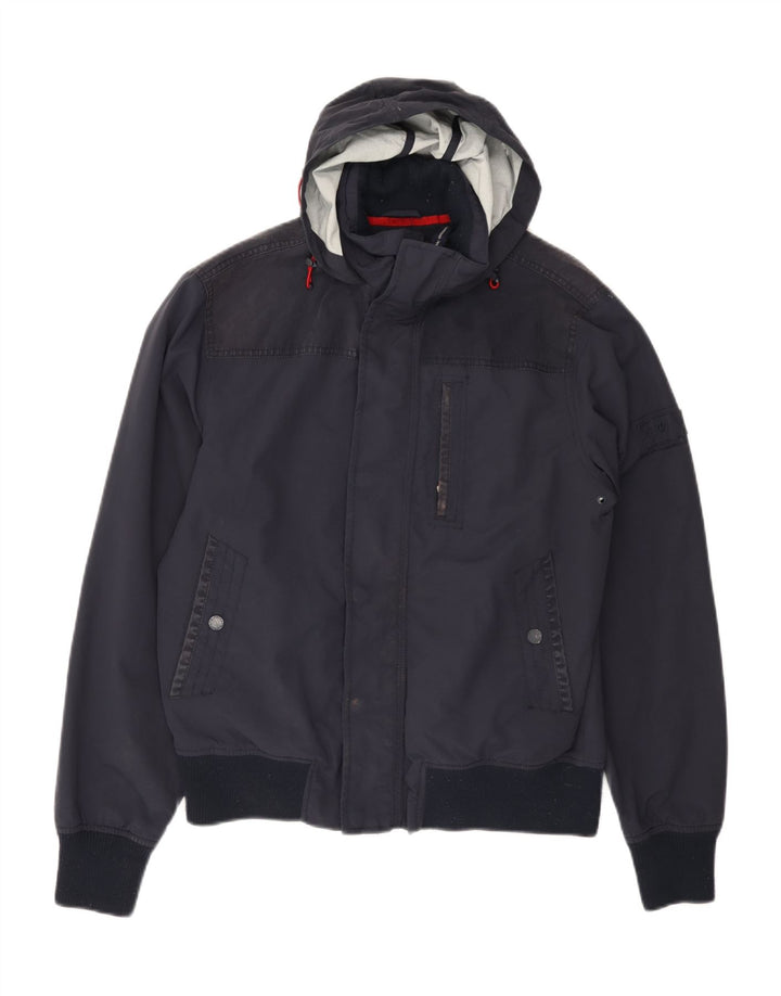 Męska kurtka bomberka z kapturem Fat Face UK 36, mała, granatowa, z poliestru